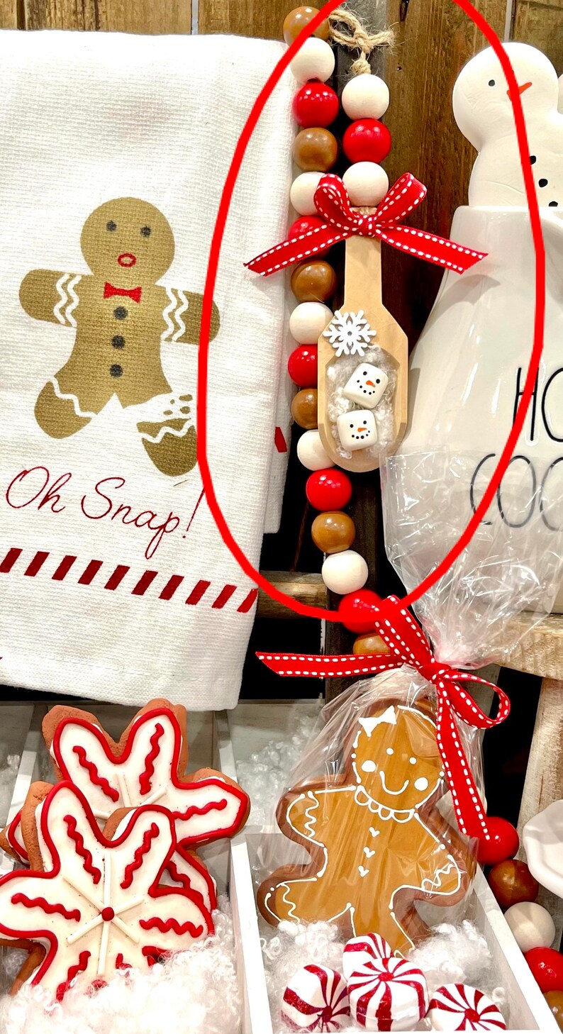 Little Wood Scoop Canister Hang With 2 Faux Snowman Mini Etsy