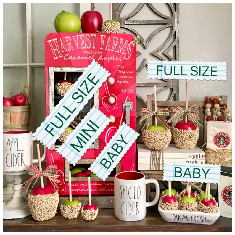 Ready to Ship MINI Set of 2 Faux Caramel Apples With Faux Etsy