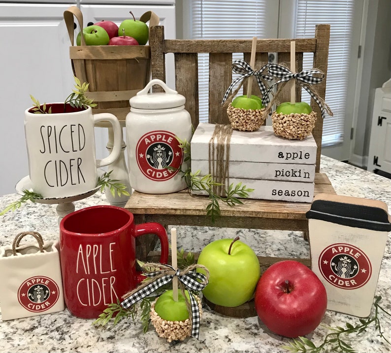 Ready to Ship MINI Set of 3 Green Faux Caramel Apples With Etsy