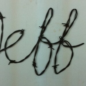 Names, Custom Names, Barded wire names, Wire Names, Numbers, Gate Numbers, Wire Numbers, Wire Art, Barbed Wire Art