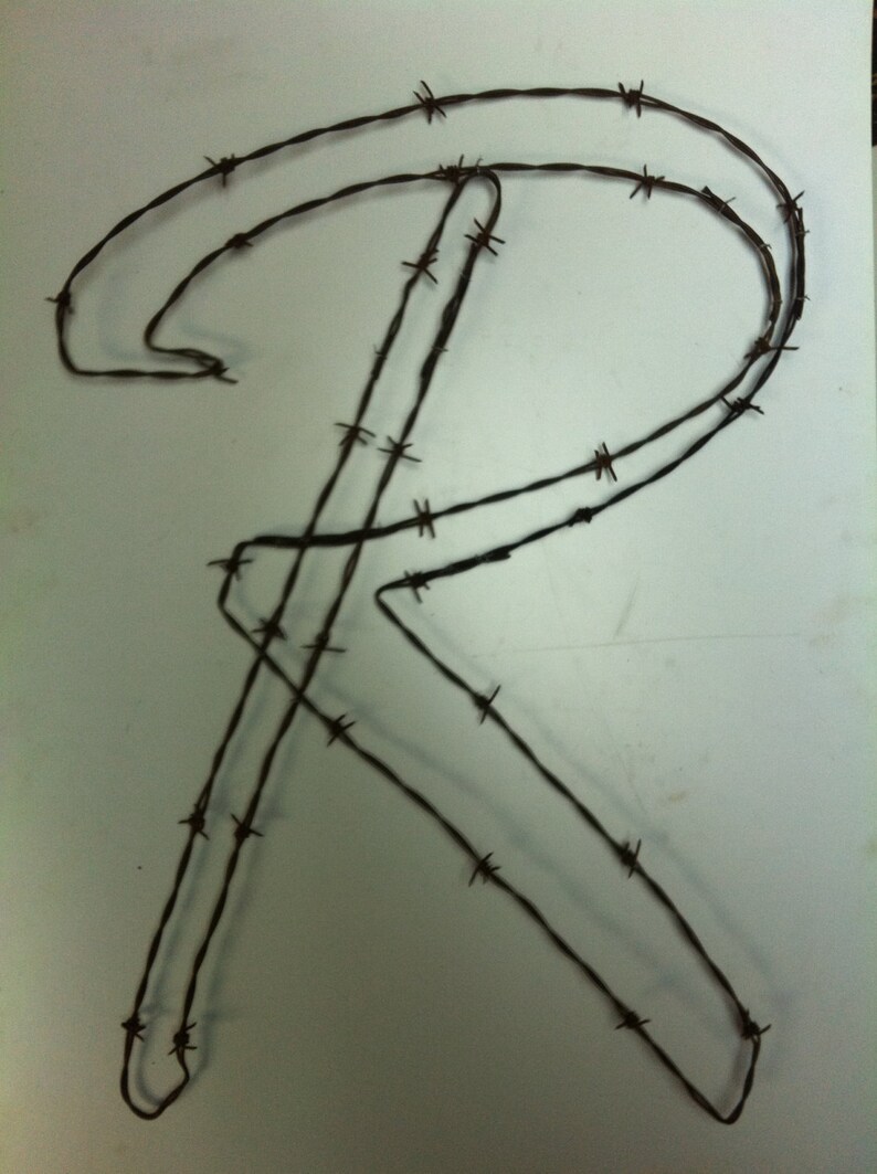 Initial, R, , Monogram, A, B, C, Wire Art, Barbed Wire, - Etsy