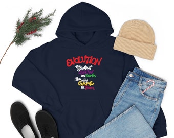 EVOLUTION: the Greatest SHOW on Earth... Hooded Sweatshirt Poem. 4 Science Geeks, Biology Lovers, Gift 4 Teachers and Artsy Nature Lovers