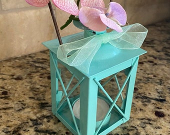 Set of 12 gold metal mini lanterns, wedding favor, golden anniversary, 50th, centerpieces, wedding reception decor, gift