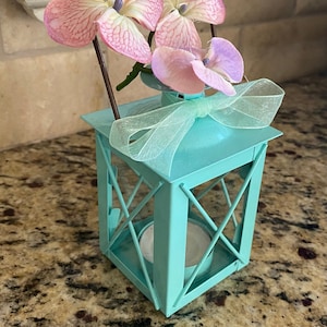 Set of 12 gold metal mini lanterns, wedding favor, golden anniversary, 50th, centerpieces, wedding reception decor, gift