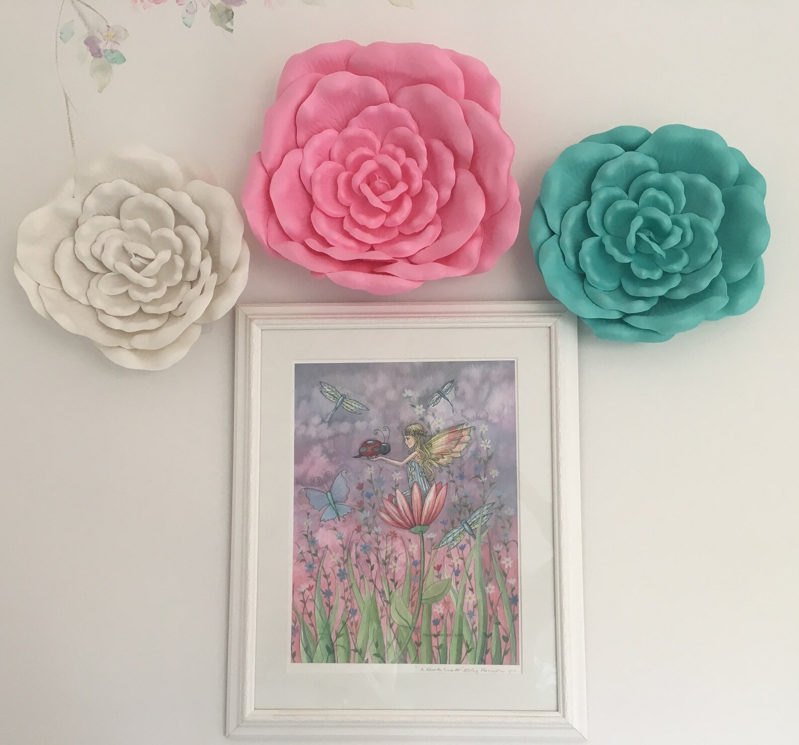 Large Wall Flowers 13 or 15 Decorative 3D Craft Etsy