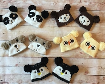 Girls, Boys, Unisex, Children,Toddlers Animal Knit Boot Cuffs, Toppers, Socks, Leg Warmers, Panda, Owl, Bear, Monkey, Panda 2,3t, 4t, 5t, 6s