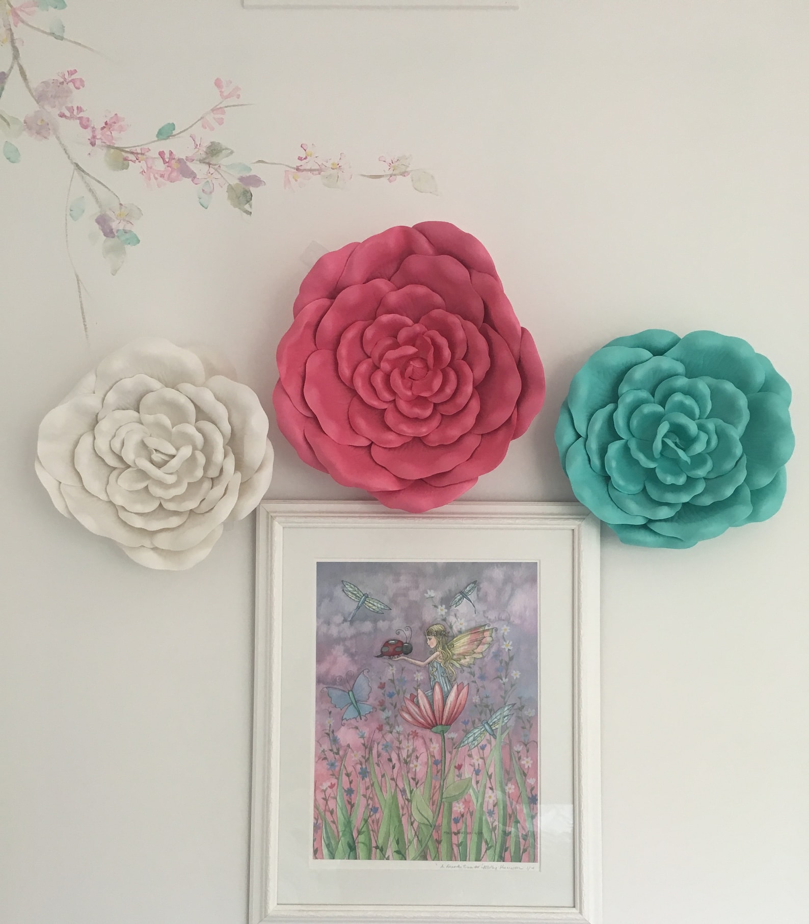 Large Wall Flowers 13 or 15 Decorative 3D Craft Etsy