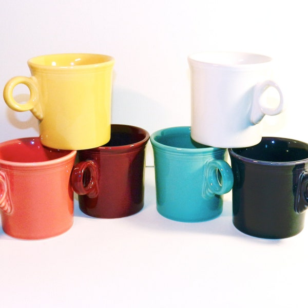 6 Fiesta Homer Laughlin Mugs - Great Bold and Happy Colors