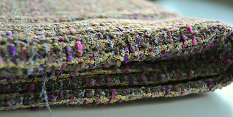 Cotton Fabric Gray Blue Pink Purple