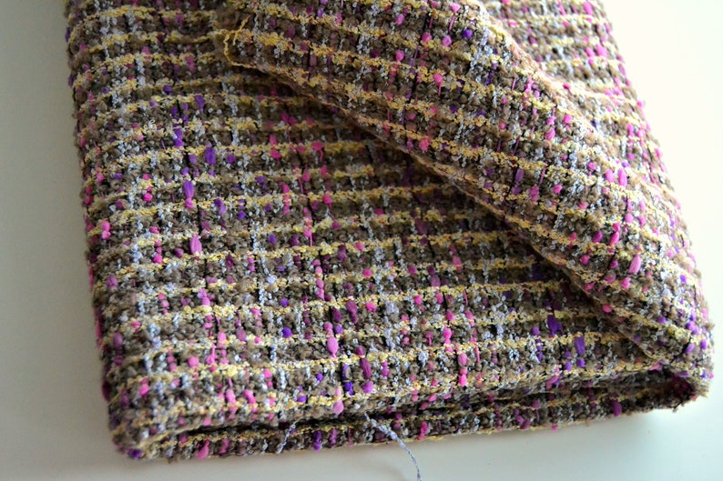 Cotton Fabric Gray Blue Pink Purple