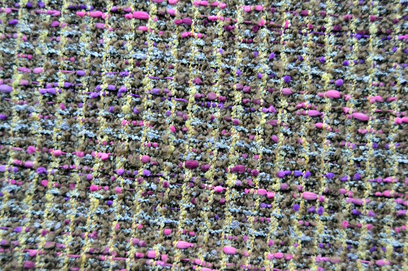 Cotton Fabric Gray Blue Pink Purple