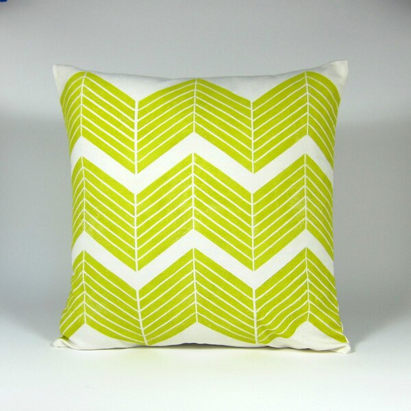Citrus Chevron Block Printed Cushion Cover