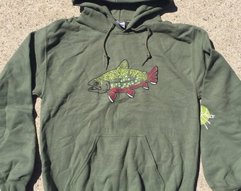 Adult Military Green Brook Trout Hoodie