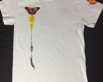 Unisex Monarch Butterfly T-Shirt in White or Ash Gray