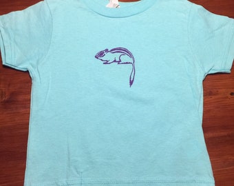 2T-7T Children's Chipmunk Tee-Shirt in Aqua or Tangerine