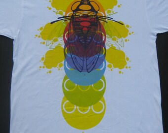 Fancy Cicada Unisex T-Shirt with vibrant colors, Screen-print