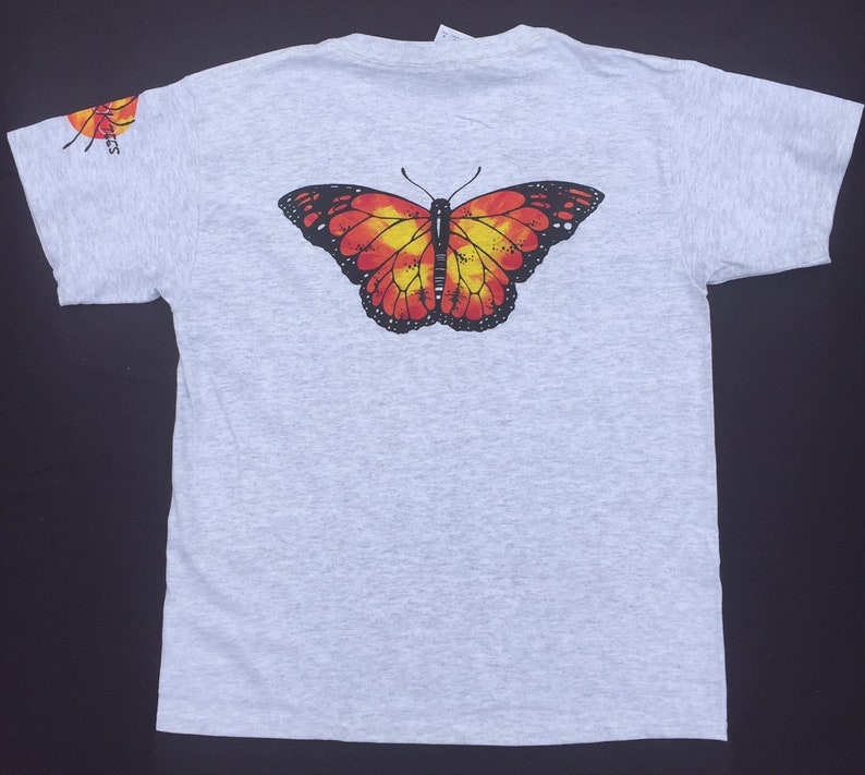 Youth Monarch Butterfly T-shirt in Gray or White imagem 2