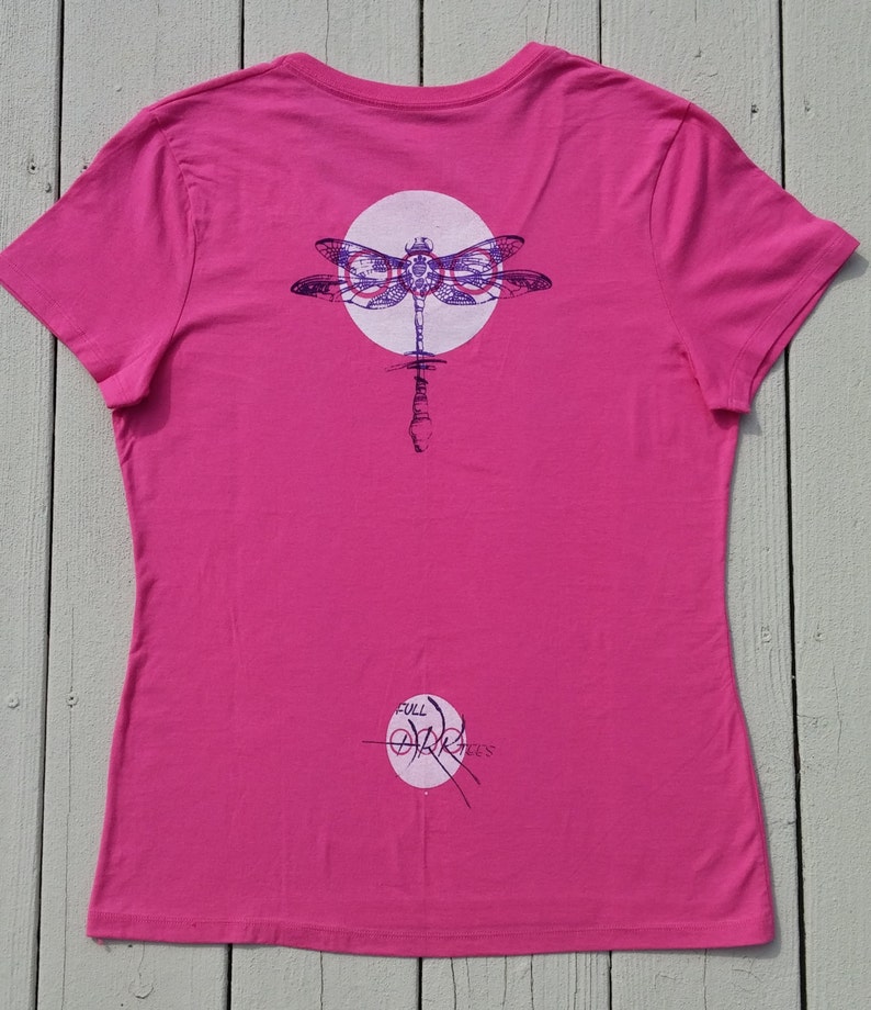 Women's V-Neck Short-sleeve Dragonfly T-shirt image 2