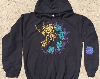 Adult Black Octowarrior Fantasy Hoodie