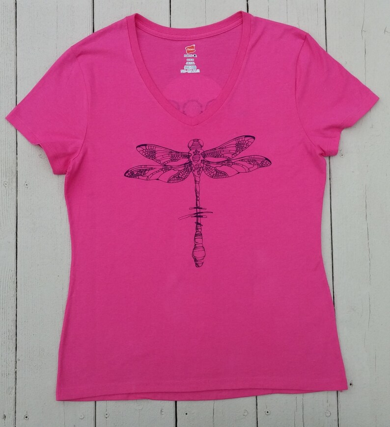 Women's V-Neck Short-sleeve Dragonfly T-shirt image 1