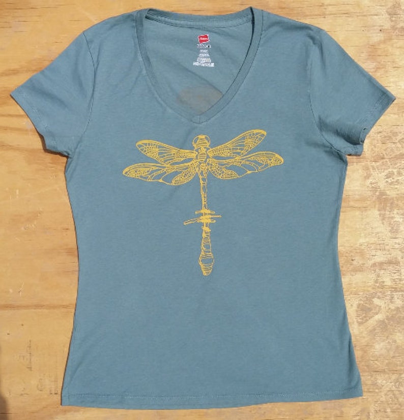 Women's V-neck Short-sleeve Dragonfly T-shirt - Etsy