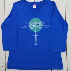 Women&#39;s 3/4 Length Sleeve Dragonfly Tee-Shirt