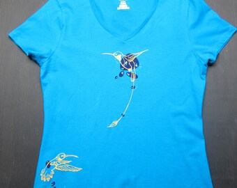 Women's V-Neck Hummingbird T-Shirt