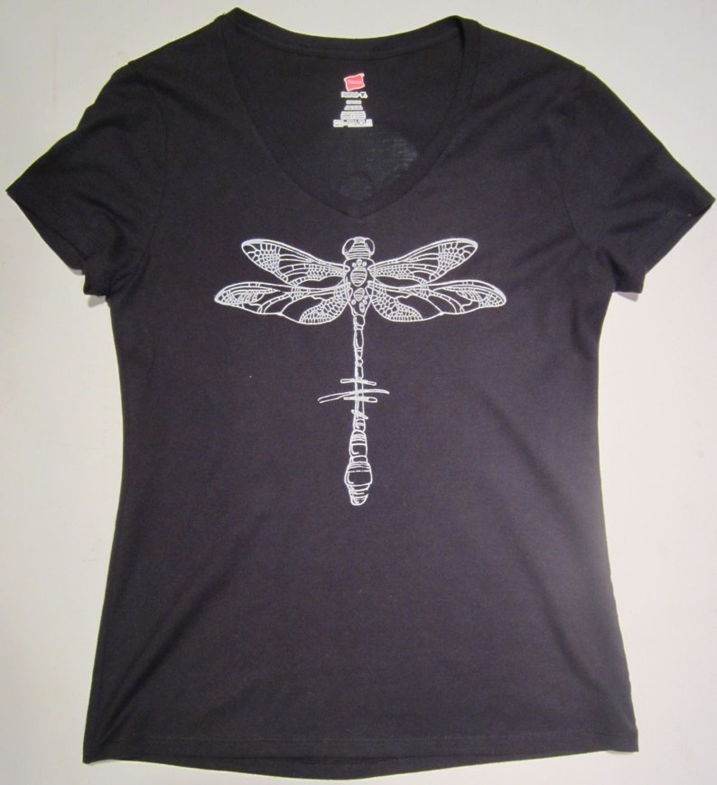 Women's V-Neck Short-sleeve Dragonfly T-shirt image 3