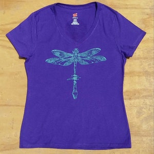 Women's V-Neck Short-sleeve Dragonfly T-shirt image 7