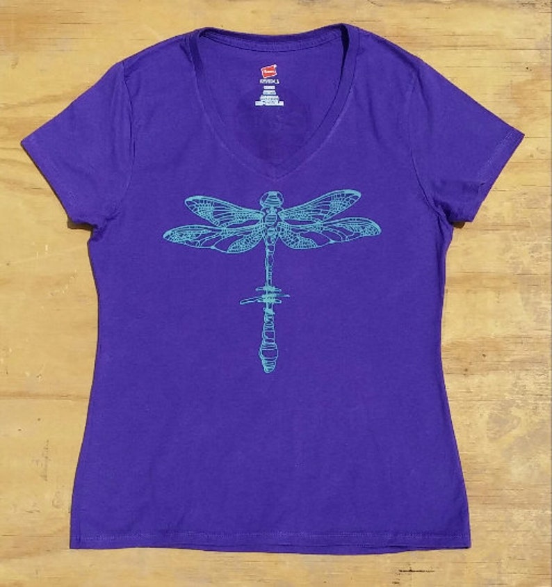 Women's V-Neck Short-sleeve Dragonfly T-shirt image 7