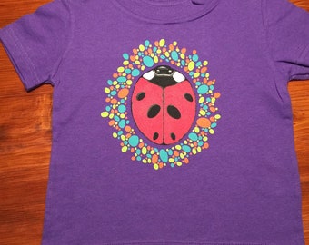 2T - 7T Children's Colorful Ladybug Shirt