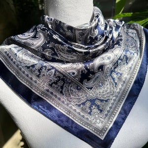 High Sheen Paisley Collection - Silk Blend Head Neck Scarf - Silk Blend Scarf /Neckerchief/Turban Scarf/Head Wrap - Silky Bandana