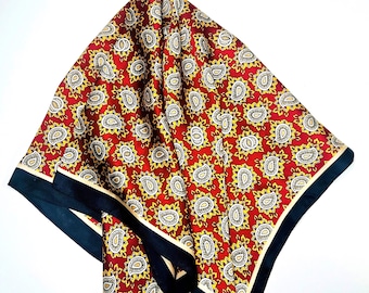 PEANUT PAISLEY - Silk Blend Scarf - Square Scarf - Neckerchief/Bag Scarf/Head Scarf/Turban Scarf/Head Wrap/Bandanna