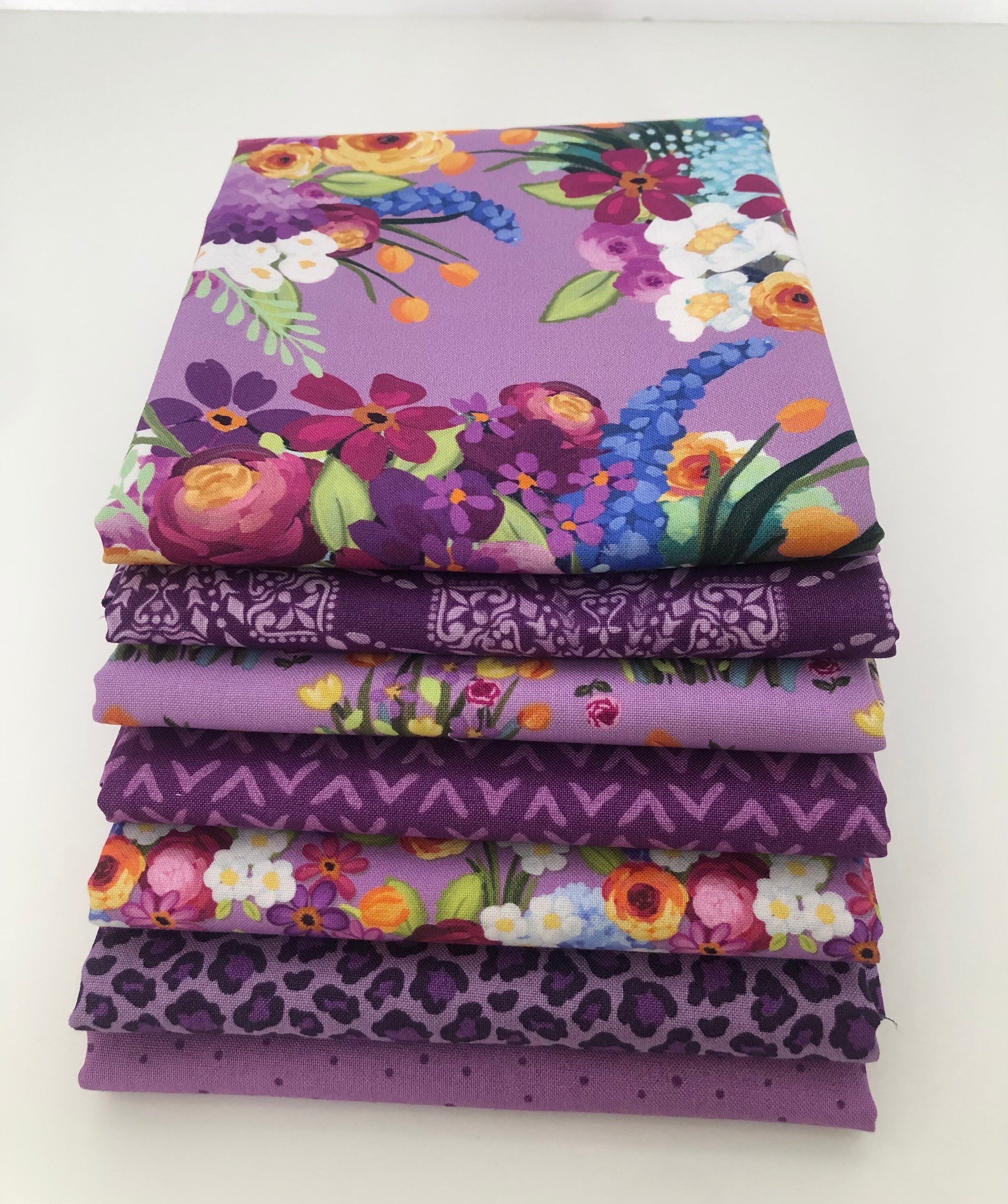 Bundle of seven 1/2 Yard Cuts From My Floralicious Fabric Collection For Riley Blake