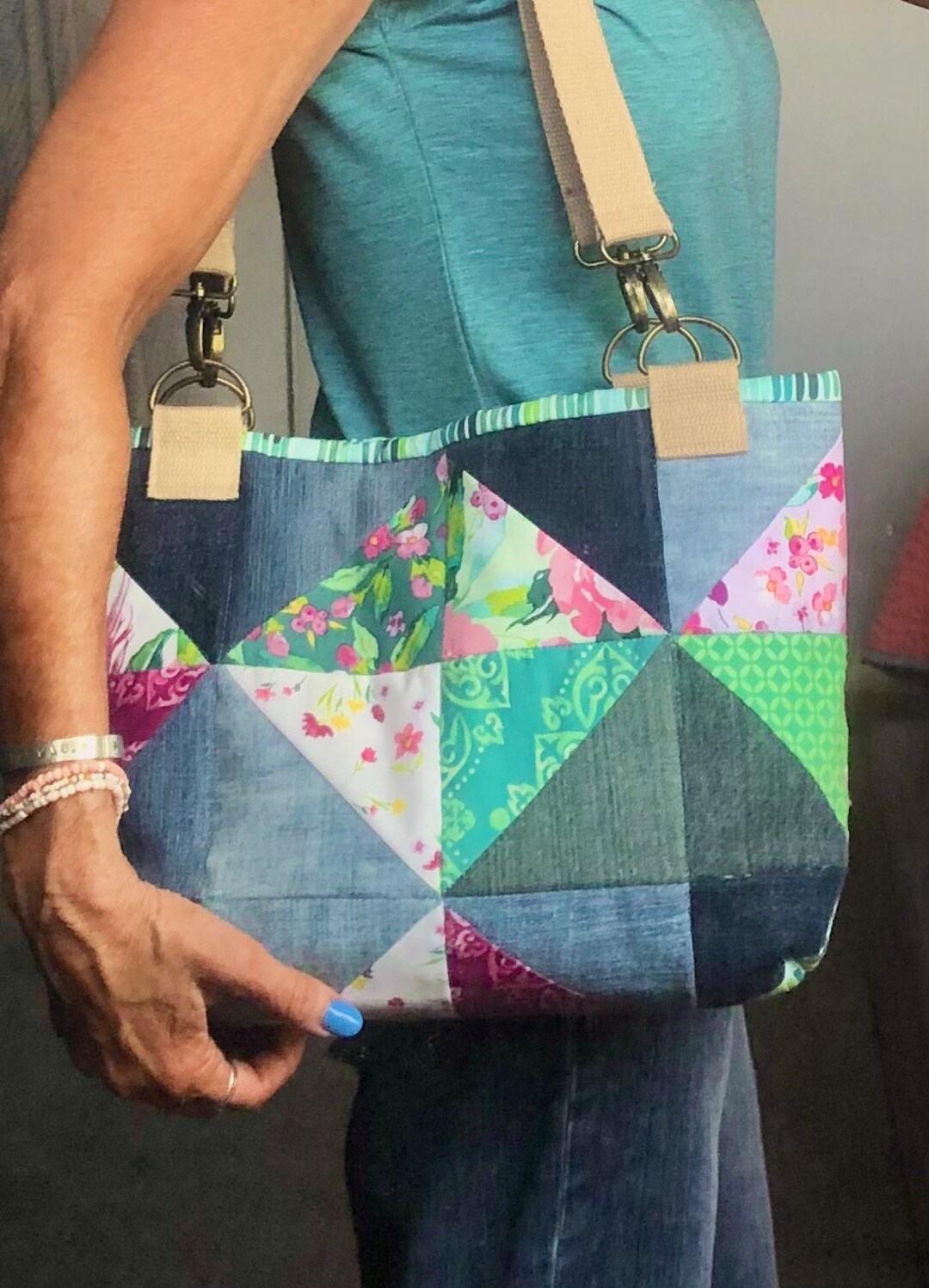 Handmade Patchwork Designer Quilting Cotton /denim Tote Bag - Etsy