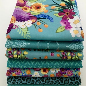 Bundle of seven 1/2 Yard Cuts From My Floralicious Fabric Collection For Riley Blake