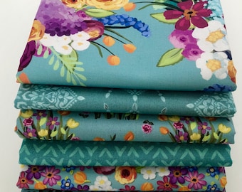 Bundle of seven 1/2 Yard Cuts From My Floralicious Fabric Collection For Riley Blake