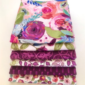 Bundle of Six 1/2 yd Prints from my Blissful Blooms Cotton Quilting Fabric Collection for Riley Blake