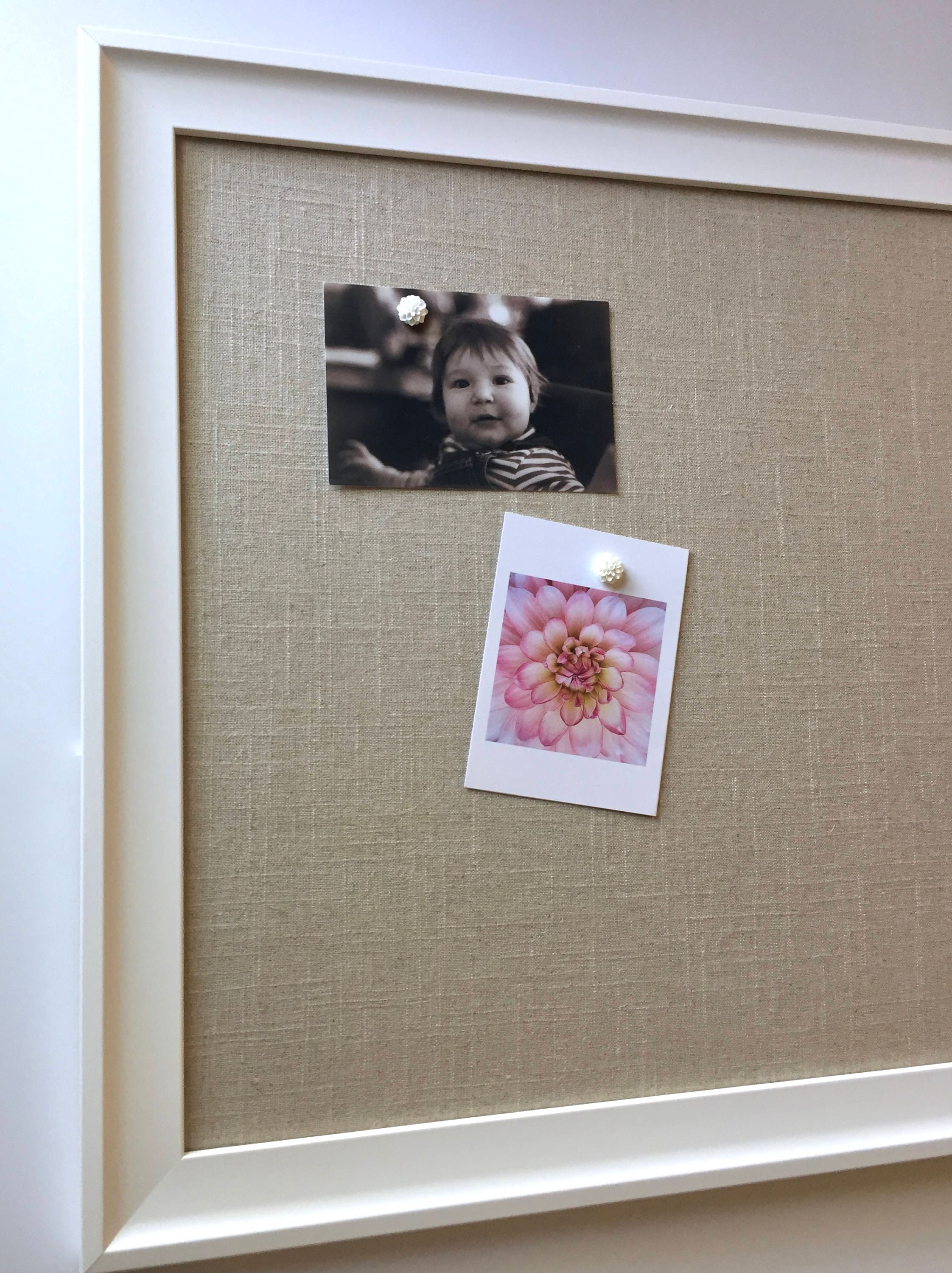 Decorative bulletin board EXTRA LARGE framed linen