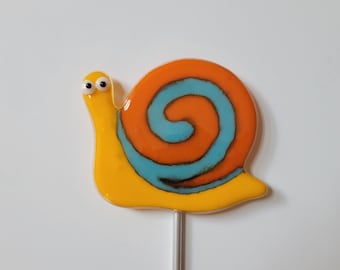 Critters (Snail) - Fused Glass Garden/Plant Stake