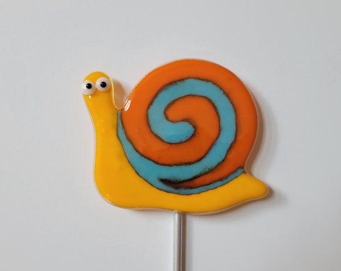 Critters (Snail) - Fused Glass Garden/Plant Stake
