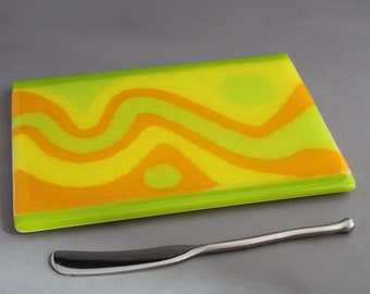 Citrus Peel - Fused Glass Cheese Plate