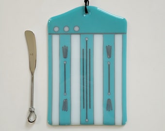 Art Deco - Fused Glass Cheese Plate