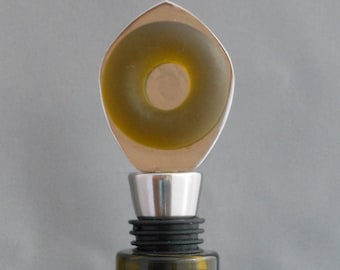 Frosted Amber - Fused Glass Bottle Stopper