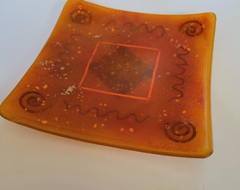 Copper Infusion - Fused Glass Candle Holder - Large
