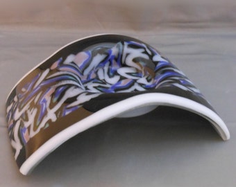 Blue-Eyed Mary - Fused Glass Candle Bridge / Candle Holder