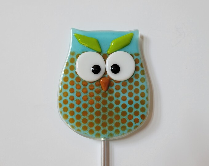 Critters (Owl) - Fused Glass Garden/Plant Stake