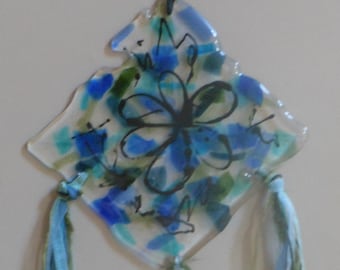 Leather & Lace - Fused Glass Wall Art