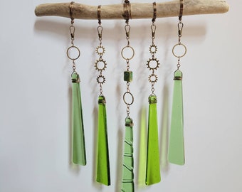Verdigris - Fused Glass Wind Chime