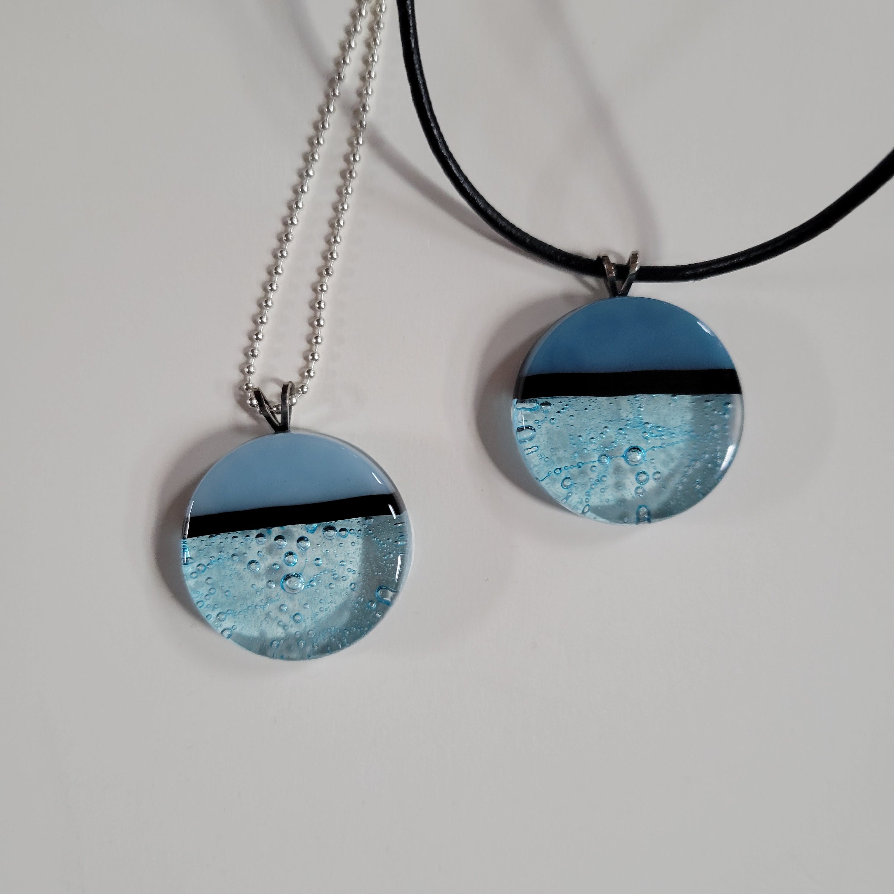 double sided reversible soldered glass pendant